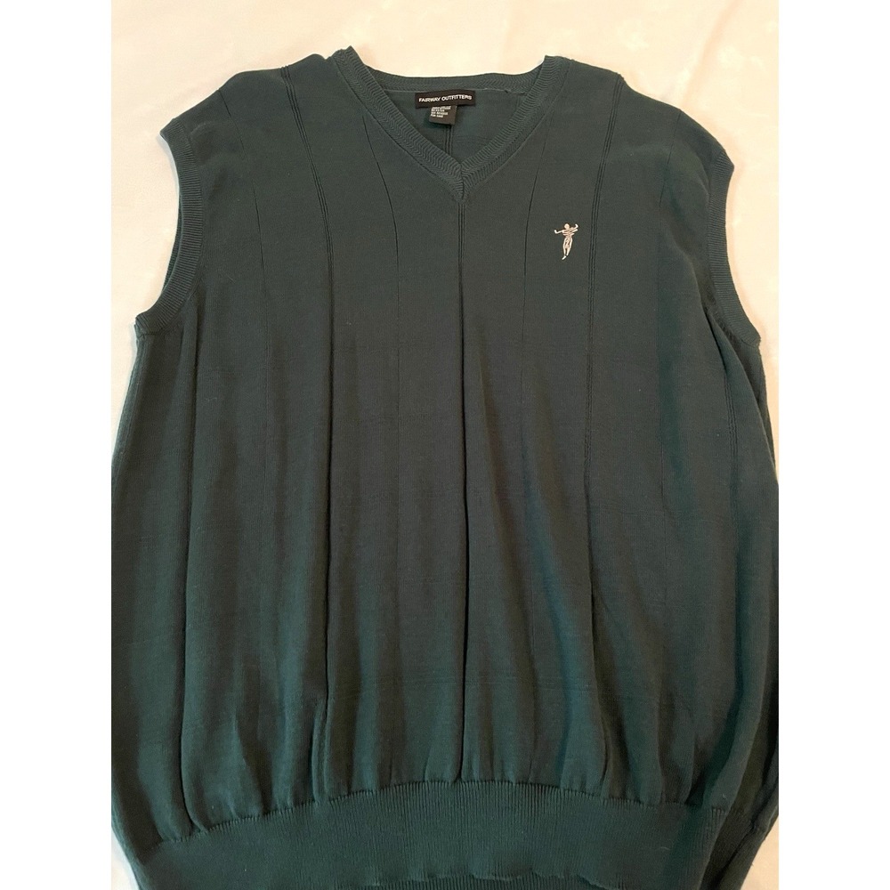 Fairway Outfitters Golf Vest XL Green, Golf, Preppy,‎ Cable Knit, Cotton, Men